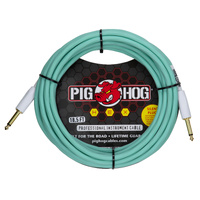 Pig Hog Hex Series Silent Instrument Cable 18.5 ft Seafoam green