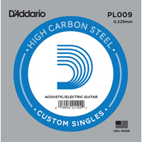 D'Addario PL009 Plain Steel Guitar Single String, .009