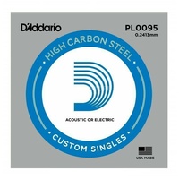5 x D'Addario PL0095 plain steel Electric / Acoustic Single Guitar string 