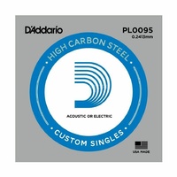 5 x D'Addario PL0095 plain steel Electric / Acoustic Single Guitar string