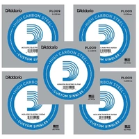 5 x D'Addario PL009 Plain Steel Guitar Single String, .009