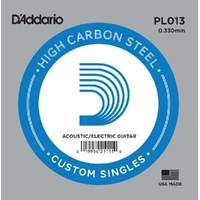 D'Addario PL013 Plain Steel Guitar Single String, .013 , 1single