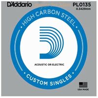 D'Addario single plain steel Electric / Acoustic Guitar strings 0.13.5