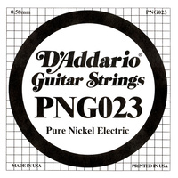 D'Addario PNG023 Pure Nickel Electric Guitar Single String, .023