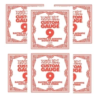Ernie Ball Plain Steel Single Guitar String .009 Gauge Pack of 6 strings PO1009 - Set of 6