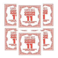 Ernie Ball Nickel Plain Single Guitar String .011 Gauge Pack of 6 , PO1011