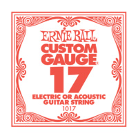 Ernie Ball Nickel Plain Single Guitar String .017 Gauge Pack of 6 strings PO1017