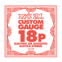 Ernie Ball Nickel Plain Single Guitar String .018 Gauge Pack of 6 strings PO1018