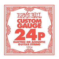  Ernie Ball Nickel Plain Single Acoustic/Electric Guitar String .024 Gauge 1024