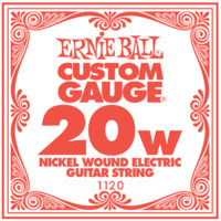 Ernie Ball Nickel Wound Single Guitar String .020 Gauge , 6 single strings PO1120