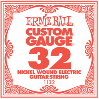 6 x Ernie Ball Nickel Wound Single Electric Guitar String .032 Gauge PO1132 
