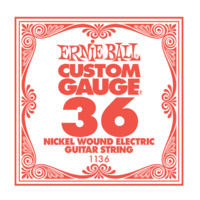 Ernie Ball Nickel Wound Single Electric Guitar String .036 Gauge PO1136 , 1 Single String