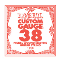 Ernie Ball Nickel Wound Single Electric Guitar String .038 Gauge PO1138 , 1 single string