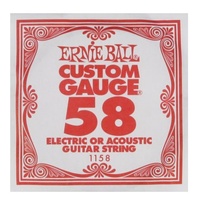 6 x Ernie Ball Nickel Wound Single Electric Guitar String .058 Gauge - 6 pack