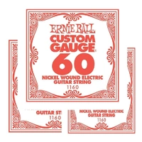 3 X Ernie Ball Nickel Wound Electric Single Guitar String .060 Gauge PO1160 Pack