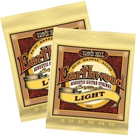 2 x Ernie Ball 2004 Earthwood 80/20 Bronze Light Acoustic Guitar Strings 11 - 52