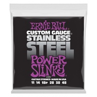 Ernie Ball Power Slinky Stainless Steel Wound Electric Guitar Strings - .011-.048