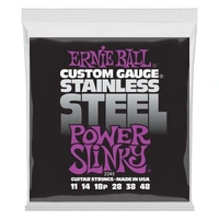 Ernie Ball Power Slinky Stainless Steel Wound Electric Guitar Strings - .011-.048