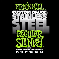 Ernie Ball 2246 Stainless Steel Regular Slinky Electric Guitar Strings 10 - 46  