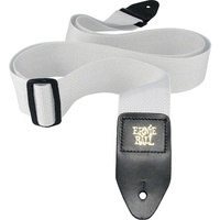 Ernie Ball 4036  Polypro Guitar Strap Leather Ends White Adjustable Way Long