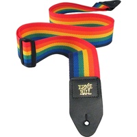 Ernie Ball 4044 Polypro Guitar Strap Leather Ends Rainbow Adjustable Way Long