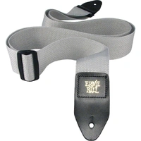 Ernie Ball 4046  Polypro Guitar Strap Leather Ends Grey  Adjustable Way Long