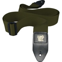Ernie Ball 4048  Polypro Guitar Strap Leather Ends Olive  Adjustable Way Long