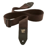 Ernie Ball 4052  Polypro Guitar Strap Leather Ends Brown  Adjustable Way Long