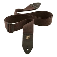 Ernie Ball 4052  Polypro Guitar Strap Leather Ends Brown  Adjustable Way Long