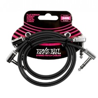 Ernie Ball Flat Ribbon Stereo Right Angle Patch Cable 24-inch (2-pack)