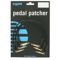 Klotz Pedal Patch Cables 90 cm - angled Plugs -  3 pack Made in Germany