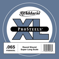 D'Addario PSB065SL ProSteels Bass Guitar Single String, Super Long Scale, .065
