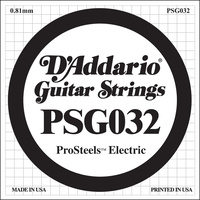 D'Addario PSG032 ProSteels Electric Guitar Single String, .032