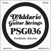 D'Addario PSG036  ProSteels Electric Guitar  One Single String, .036  Wound