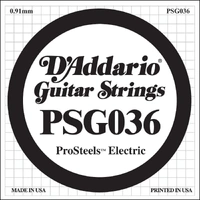 D'Addario PSG036  ProSteels Electric Guitar  One Single String, .036  Wound