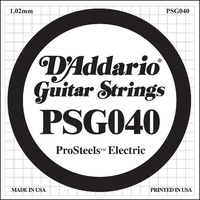 D'Addario PSG040  ProSteels Electric Guitar  One Single String, .040  Wound