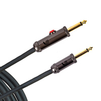 D'Addario Circuit Breaker Instrument Cable with Latching Cut-Off Switch, Straight Plug, 15 feet