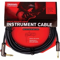 D'Addario 10' Circuit Breaker Instrument Cable with Latching Right Angle Plug