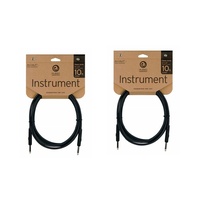 2 x D'addario Planet Waves 10ft Classic Series 1/4" Instrument Cable  Straight 