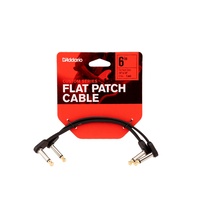 D'Addario Right Angled Flat Patch Cable - 6" Twin Pack - 2 cables