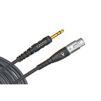 D'Addario Custom Series Microphone Cable, XLR Female to 1/4 Inch, 10 feet