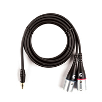 D'Addario Custom Series 1/8 Stereo Male to Dual  XLR Audio Cable