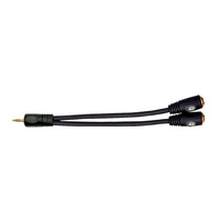 D'Addario 1/8 Inch Male Stereo to Dual 1/8 Inch Female Stereo Adaptor