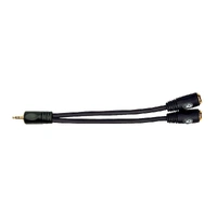 D'Addario 1/8 Inch Male Stereo to Dual 1/8 Inch Female Stereo Adaptor
