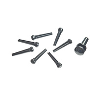 D'Addario Injected Molded Bridge Pins with End Pin, Set of 7, Ebony