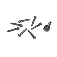 D'Addario Injected Molded Bridge Pins with End Pin, Set of 7, Ebony