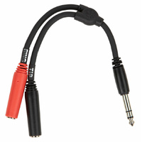 Pig Hog 6 Inch Y Cable Stereo 1/4 ( M )-Dual Mono 1/4 ( F )