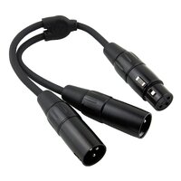 Pig Hog 6″ Y Cable, XLR (F) -Dual XLR (M) Cable