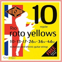 Rotosound  R10 Handmade Nickel Wound Electric Guitar Strings Regular 10 - 46 +E"