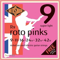 Rotosound  R9 Handmade Nickel Wound Electric Guitar Strings Super Light 9 - 42